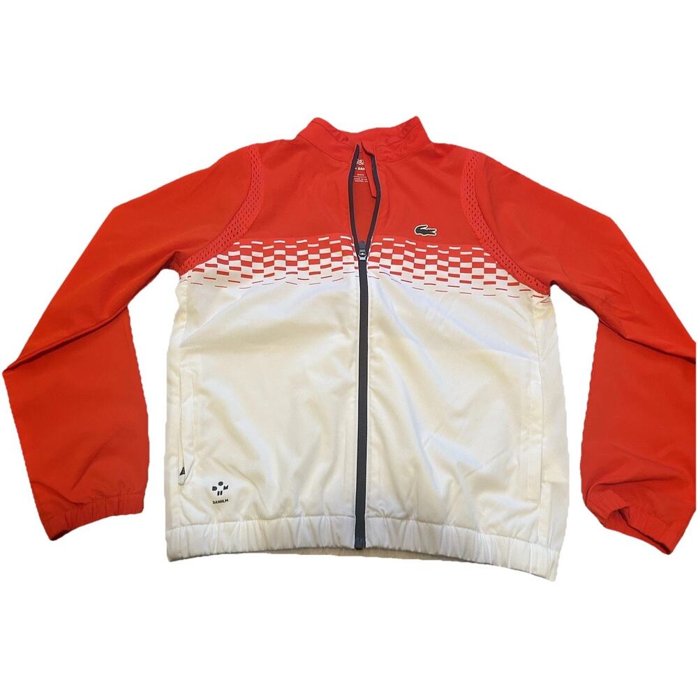 Kids' Lacoste Tennis x Daniil Medvedev Track Suit Jacket Red White Blue Size 14